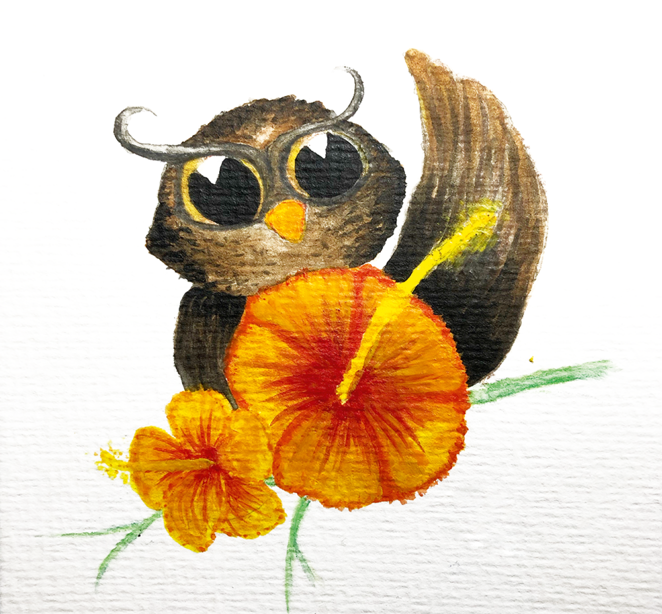 Aquarell Illustration "Käuzchen"