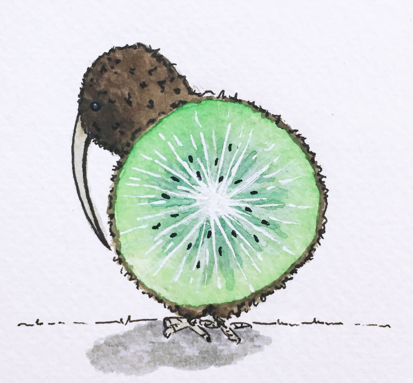 Aquarell Illustration "Kiwi"