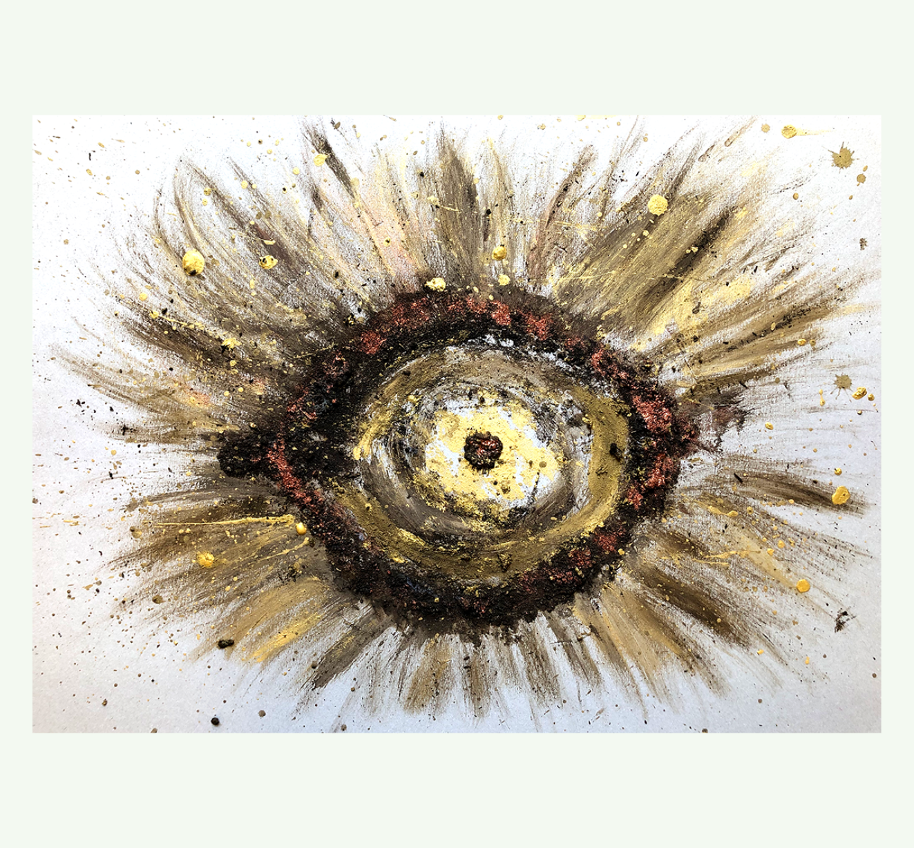 Bild aus Erde und Gouache "Kraftort"