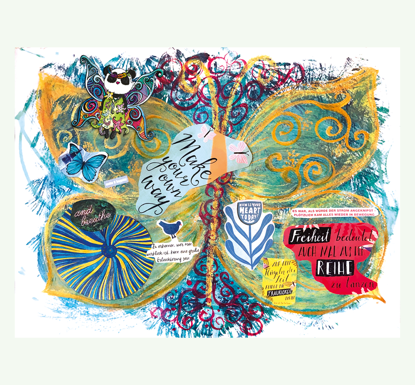 Collagetechnik "Happy"