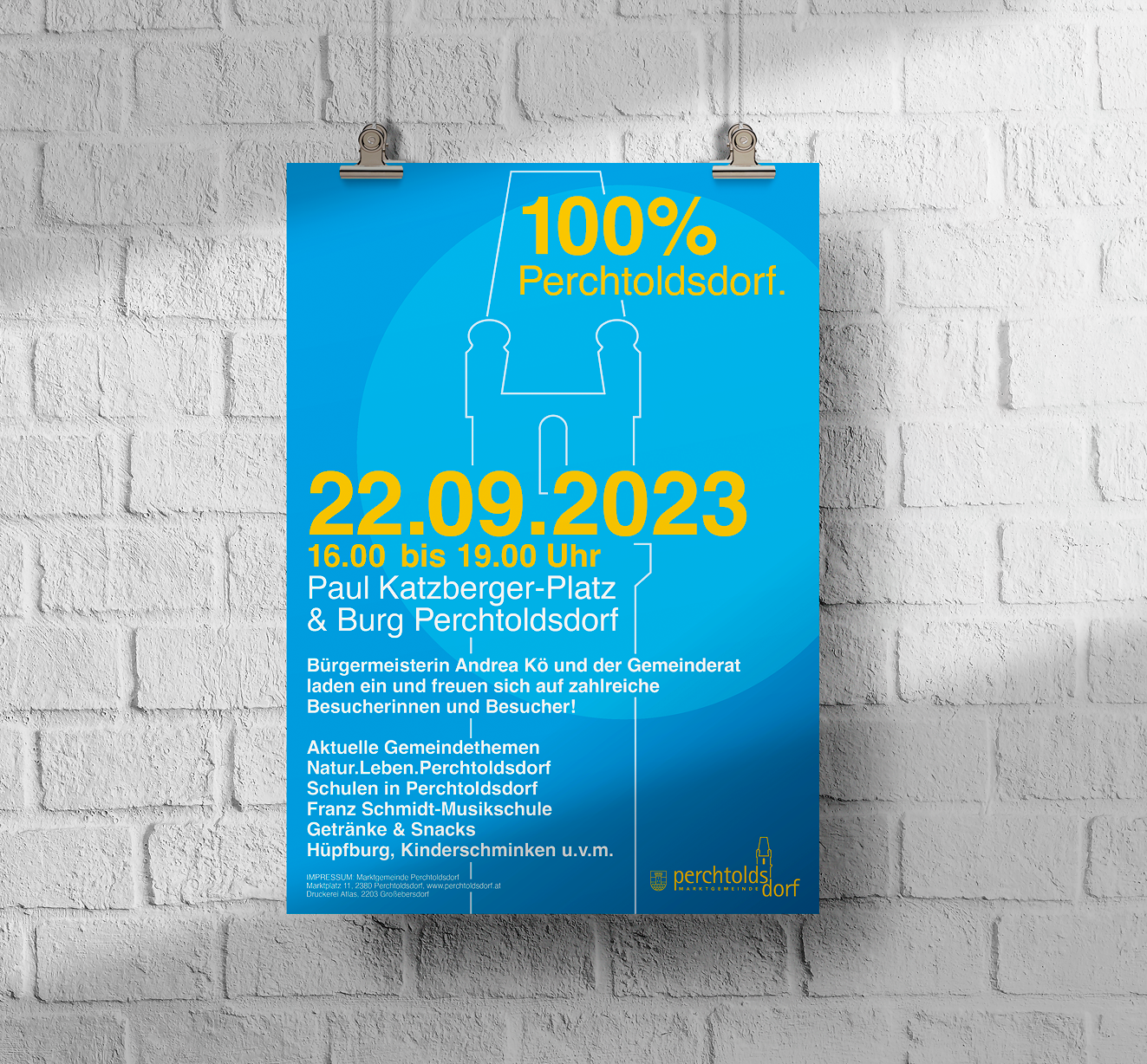 PLAKAT-GESTALTUNG "100% Perchtoldsdorf" Gemeine Perchtoldsdorf