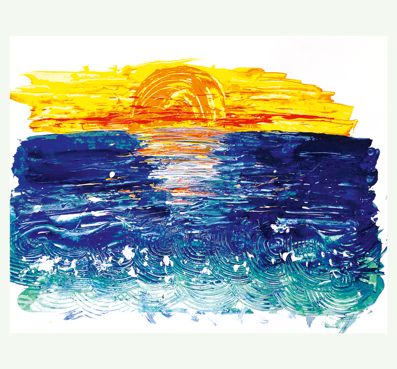 Spachteltechnik "Sonnenaufgang"